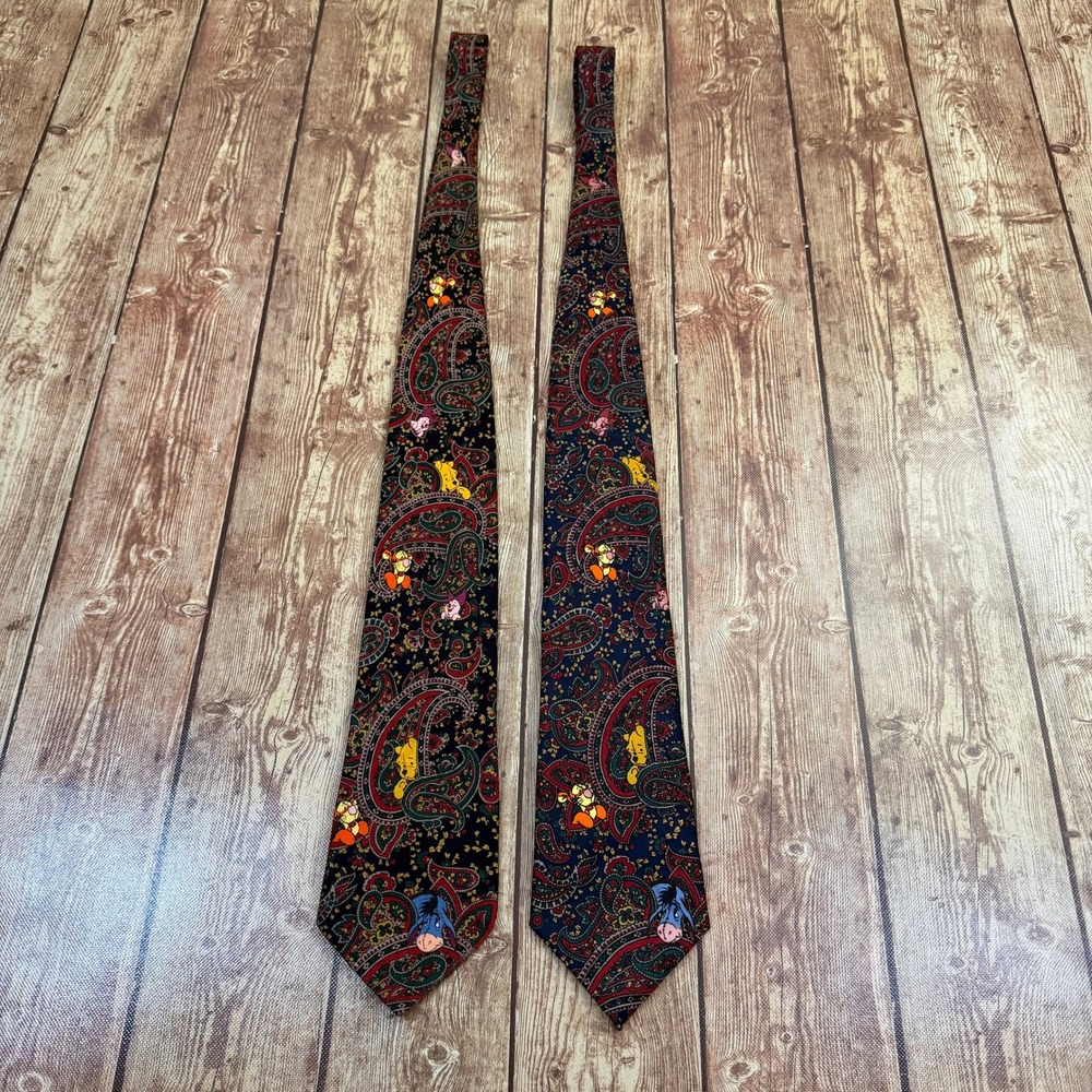 Disney Winnie the Pooh Paisley Necktie Mens One Size Blue Character 2 Pack